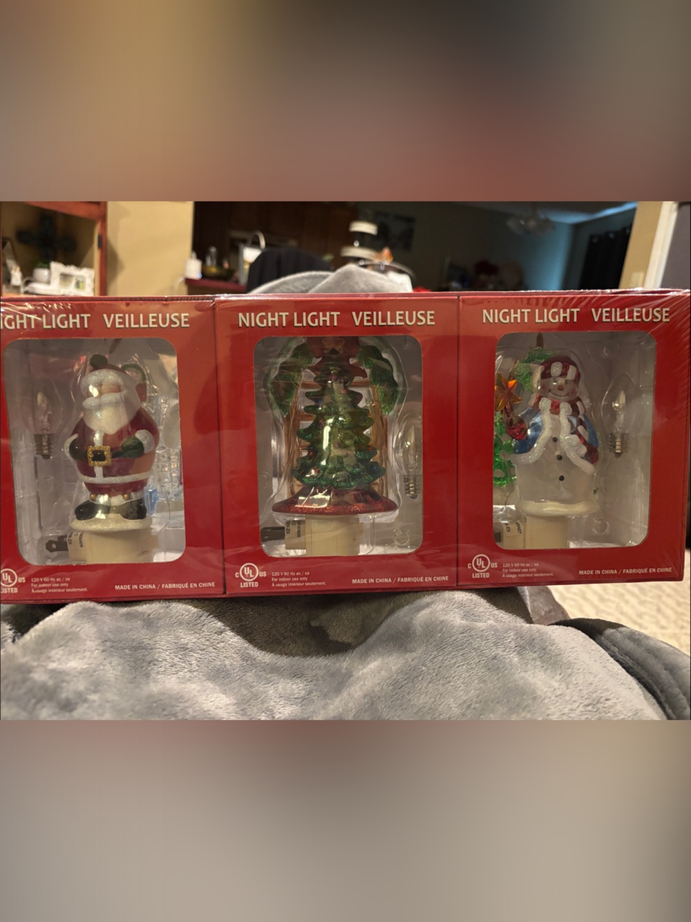 Holiday Ceramic Night Light Trio – Red and Green